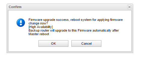 a screenshot of firmware upgrade success message